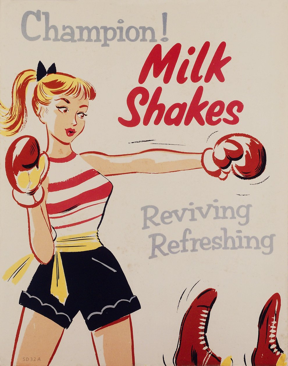 健康教育 ï冠军!Milkshakes，海报，约1955-1960年 作者 不明