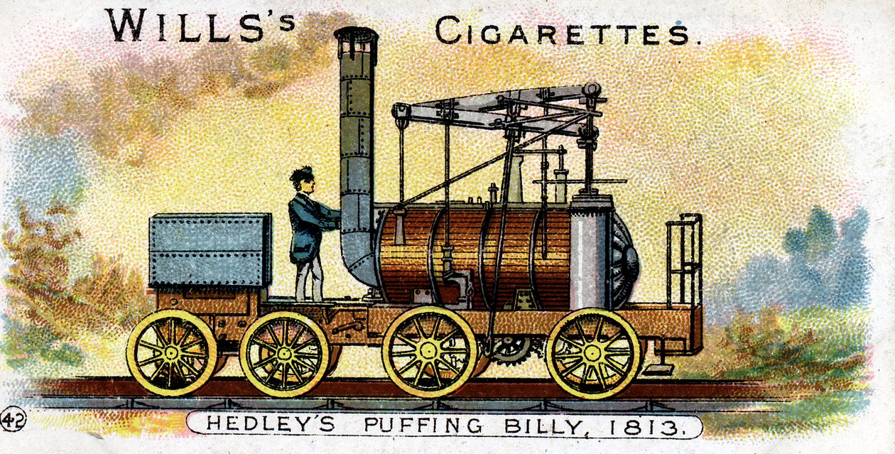 赫德利·帕芬·比利（Hedleys Puffing Billy），1813年，1901年 作者 不明