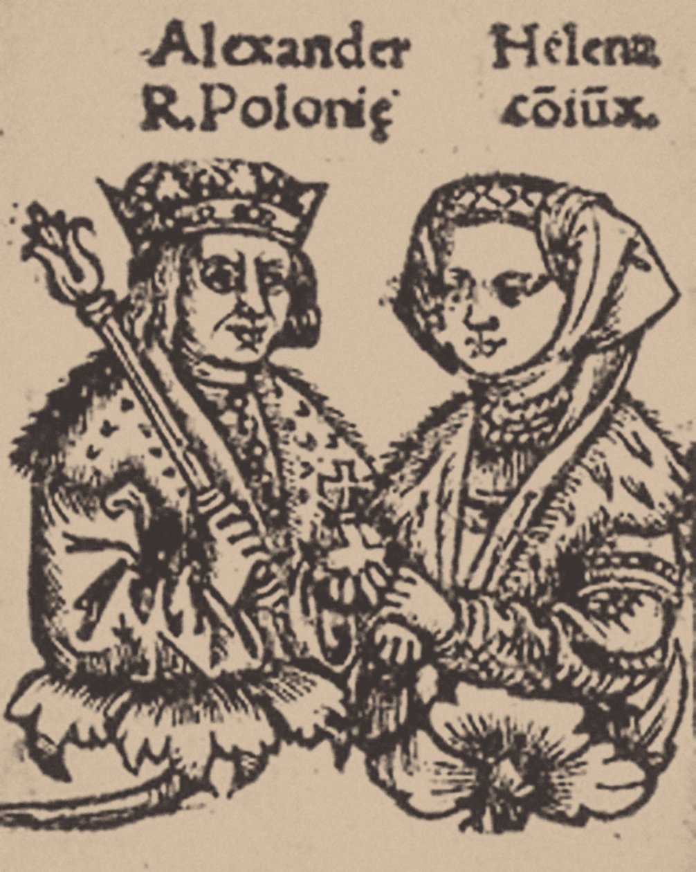 莫斯科的海伦娜·伊凡诺芙娜（Helena Ivanovna）和亚历山大·贾吉隆（Alexander Jagiellon），1519年 作者 不明