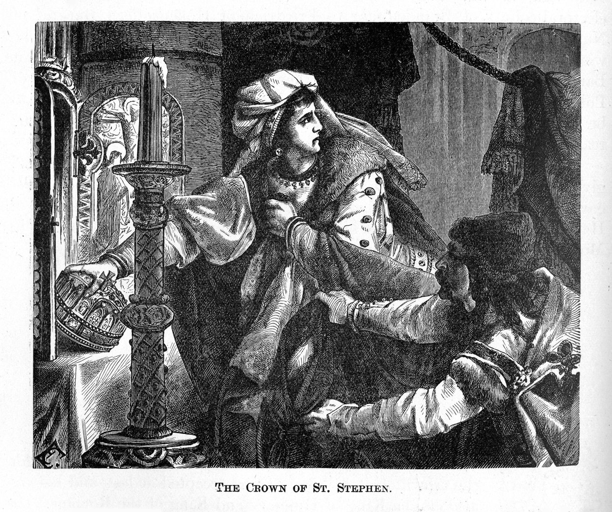Helene Kottannerin于1440年从W的绘画史上抢走圣史蒂芬的王冠 作者 不明