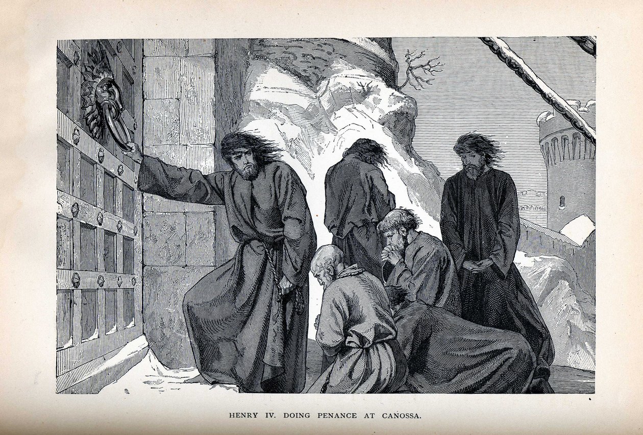 亨利四世在卡诺萨（Canossa）做苦行，1882年 作者 不明