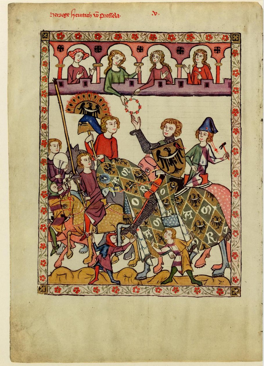 西里西亚·弗罗茨瓦夫公爵亨利四世·普罗布斯（Henry IV Probus），从法典Manesse处获得，1305年至1340年之间 作者 不明