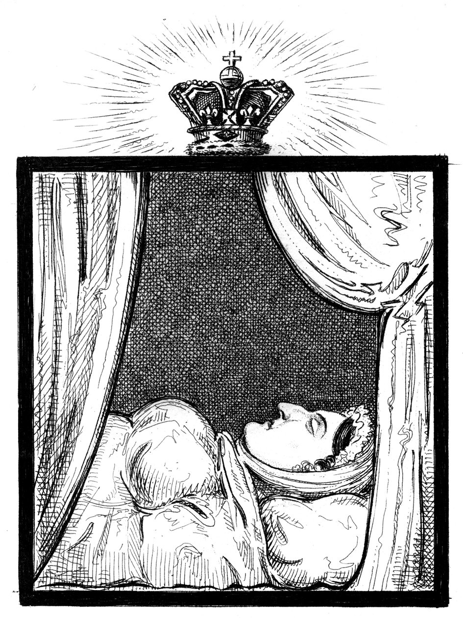 死后数小时，卡罗琳女王je下（c1821） 作者 不明