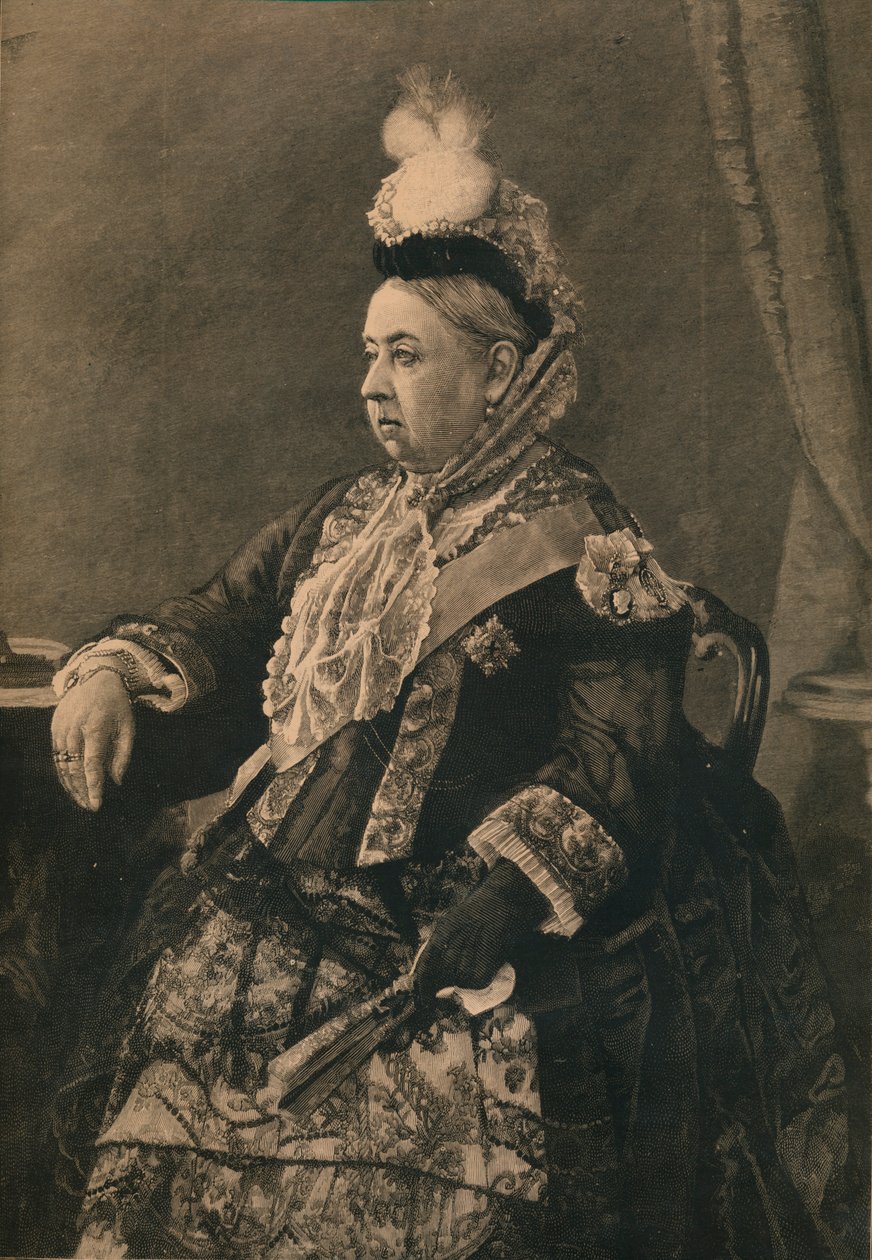 女王Ma下，1887年在威斯敏斯特大教堂举行的禧周年纪念活动中穿着的礼服 作者 不明