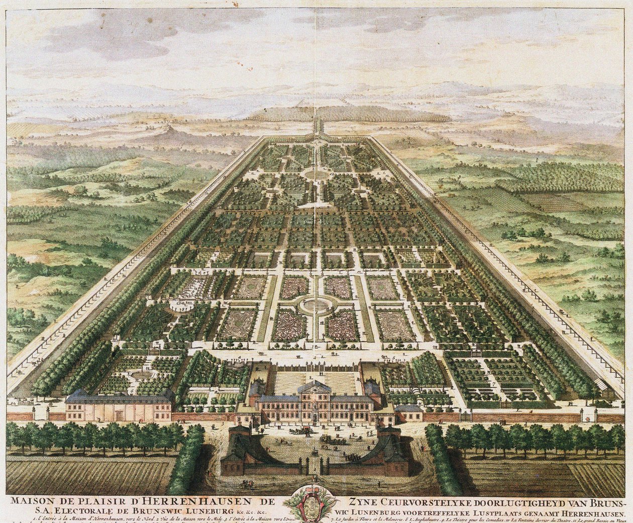Herrenhausen：城堡和花园，c。 1745年 作者 不明