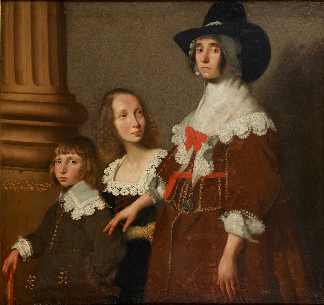 Hester Tradescant和她的继子女John和Frances，约1644年 作者 不明