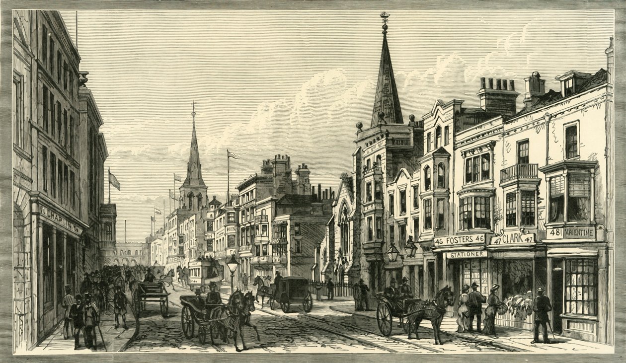 南安普敦大街（High Street），1898年。 作者 不明