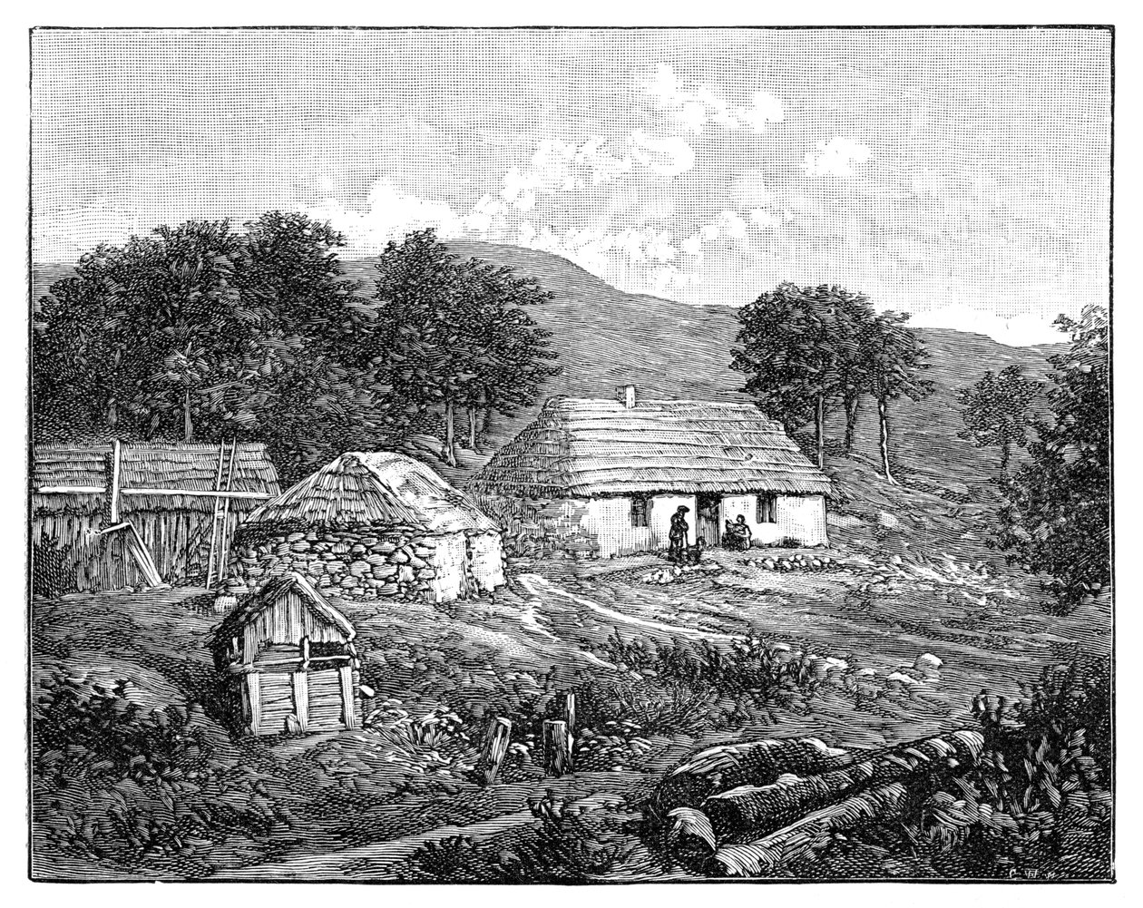 苏格兰Lochaber的高地小屋，1900年 作者 不明