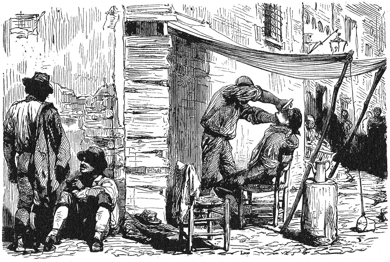 History of Ancient Rome. Rome Barber Shop in the old city 作者 不明