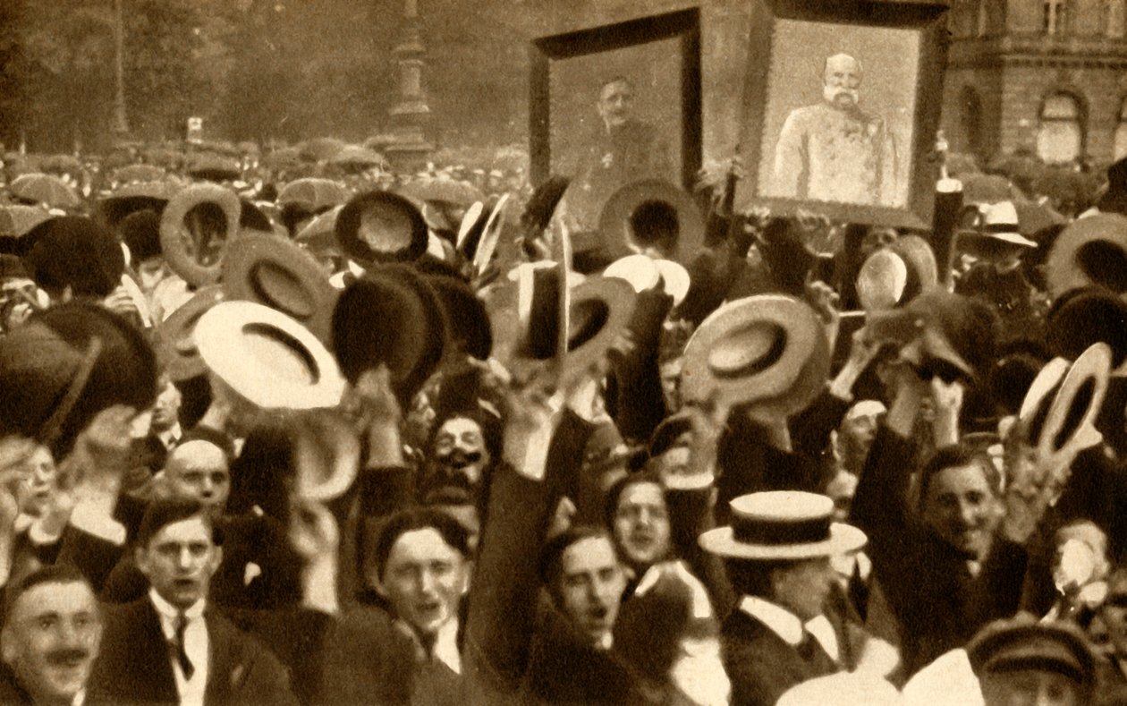 Hoch the Kaiser !：在1914年8月4日，德国柏林，在大街上欢呼的人群，1933年。 作者 不明
