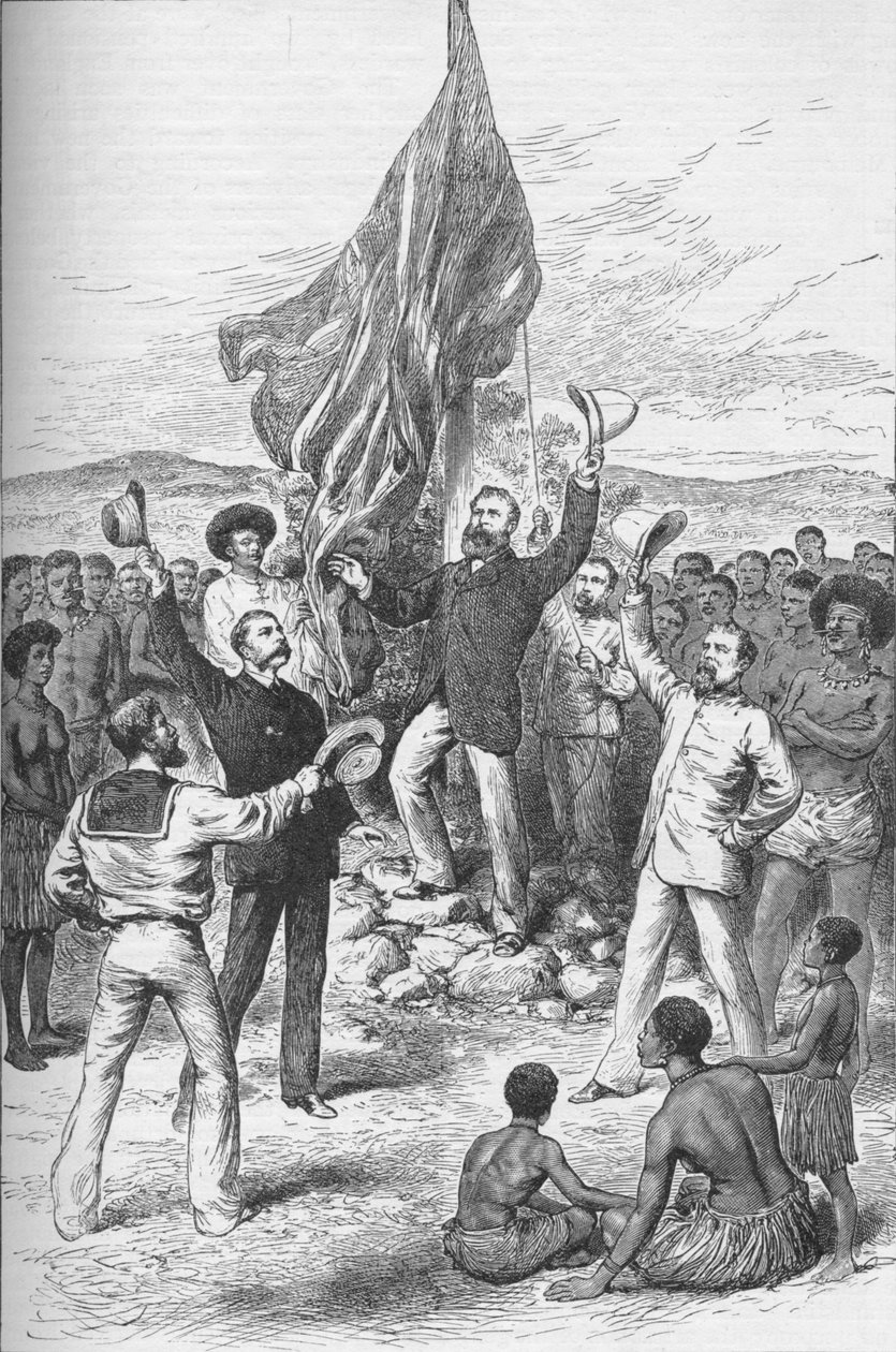 1883年1908年在新几内亚悬挂英国国旗 作者 不明