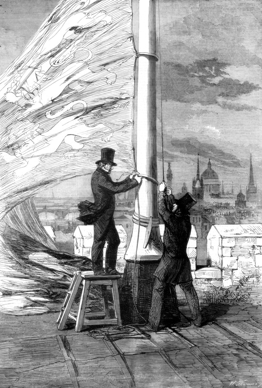 1856年在伦敦塔提升皇家标准 作者 不明