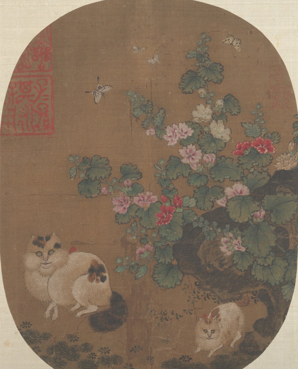 冬青树和猫。 作者 不明
