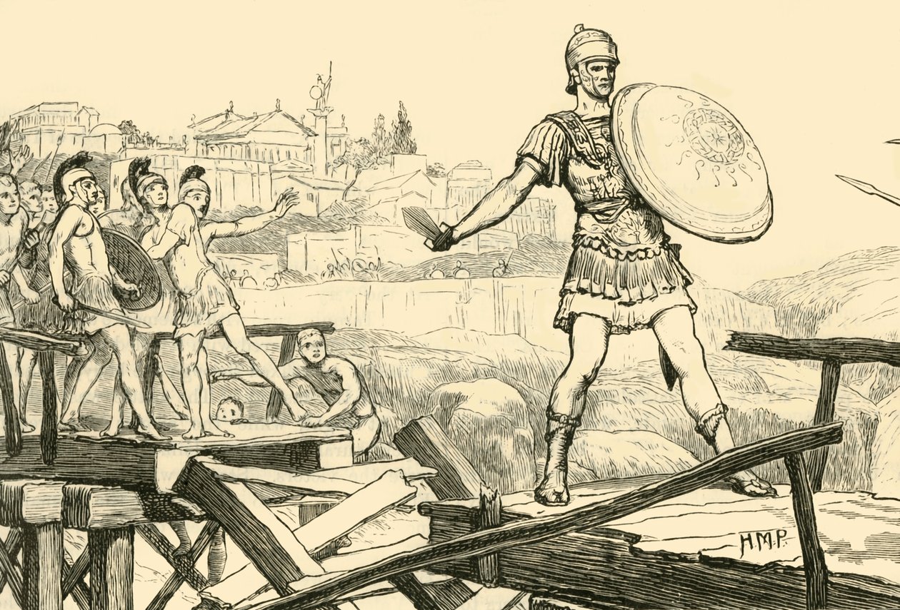 Horatius Cocles捍卫桥梁，1890年。 作者 不明