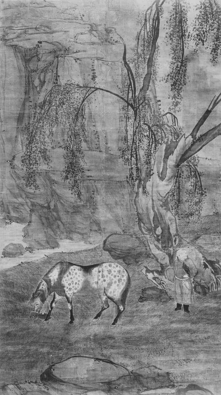 马，新郎和猎鹰，十七世纪。 作者 不明