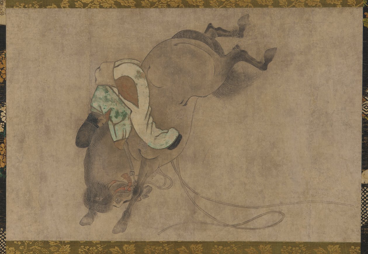 马和骑手，桃山时期，1568-1615。 作者 不明