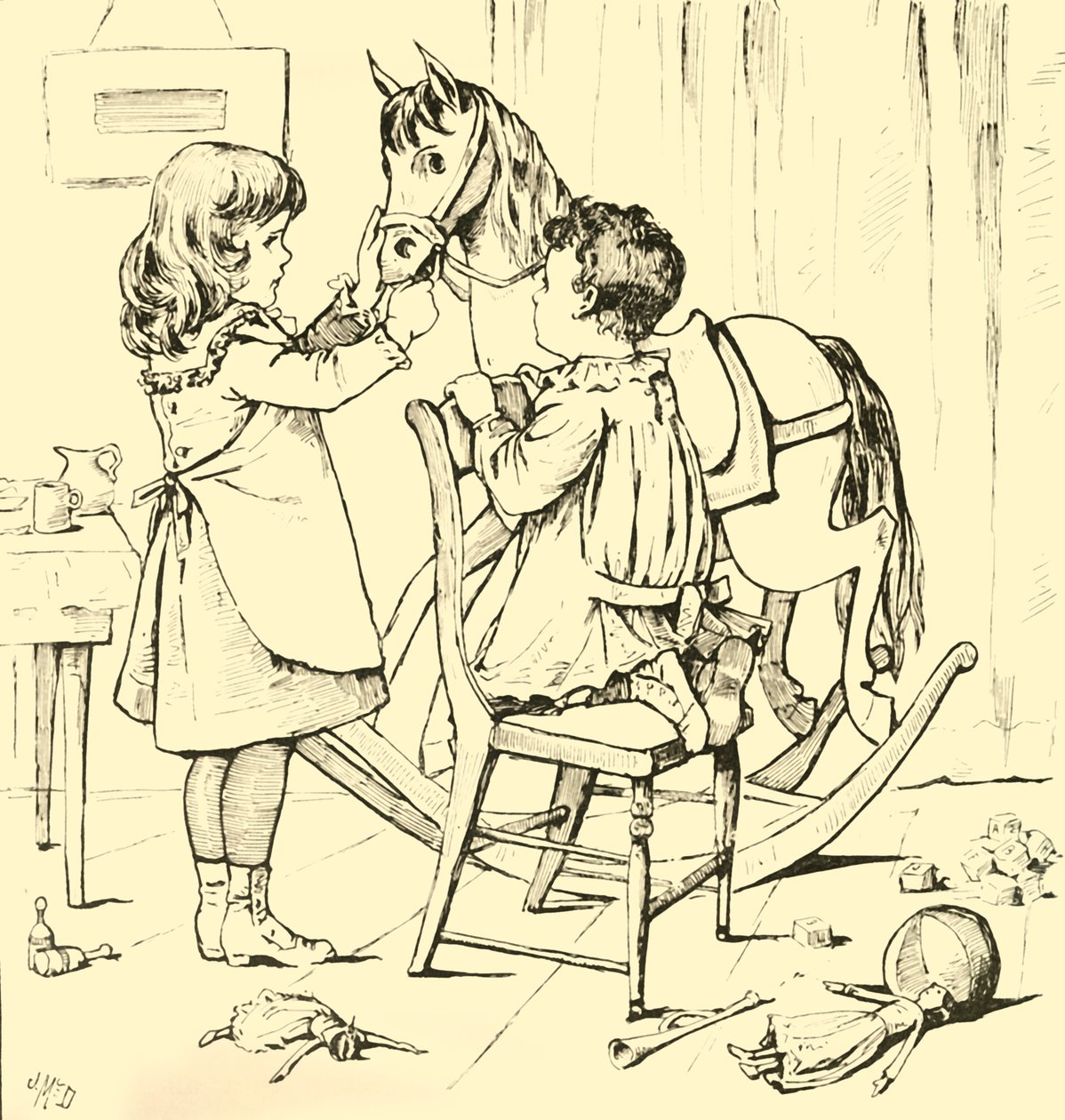 摇马如何吃蛋糕，1881年。 作者 不明