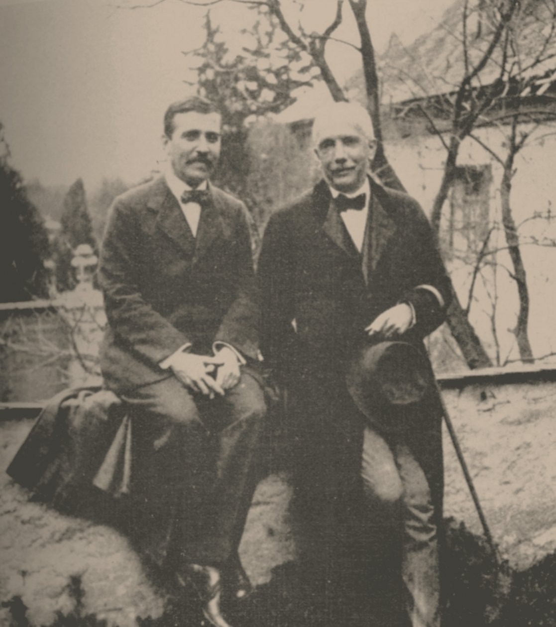 雨果·冯·霍夫曼斯塔尔（Hugo von Hofmannsthal）1874-1929和理查德·施特劳斯（Richard Strauss）1864-1949，1912年。 作者 不明