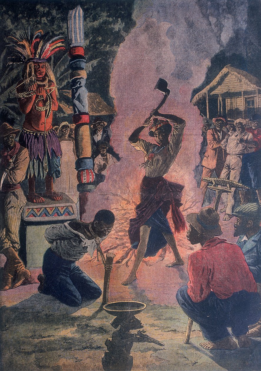 人类牺牲，1912年，美国路易斯安那州拉斐特 作者 不明
