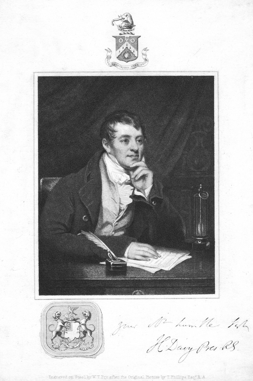 汉弗莱·戴维（Humphry Davy），英国化学家，1821年 作者 不明