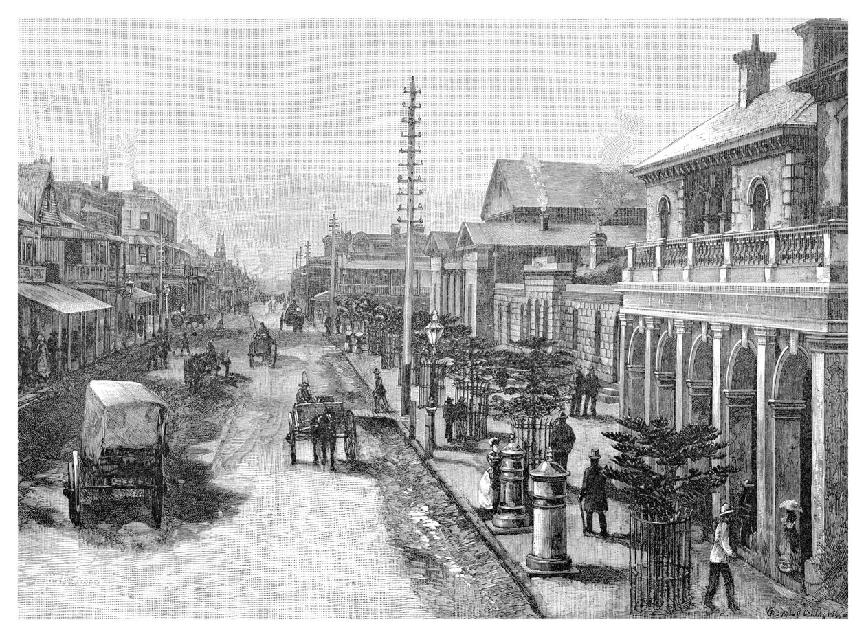 猎人街，纽卡斯尔，新南威尔士州，澳大利亚，1886年 作者 不明
