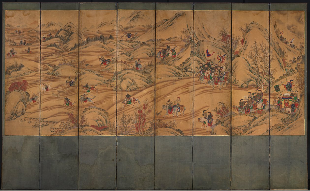 狩猎场景，1800年代。 作者 不明