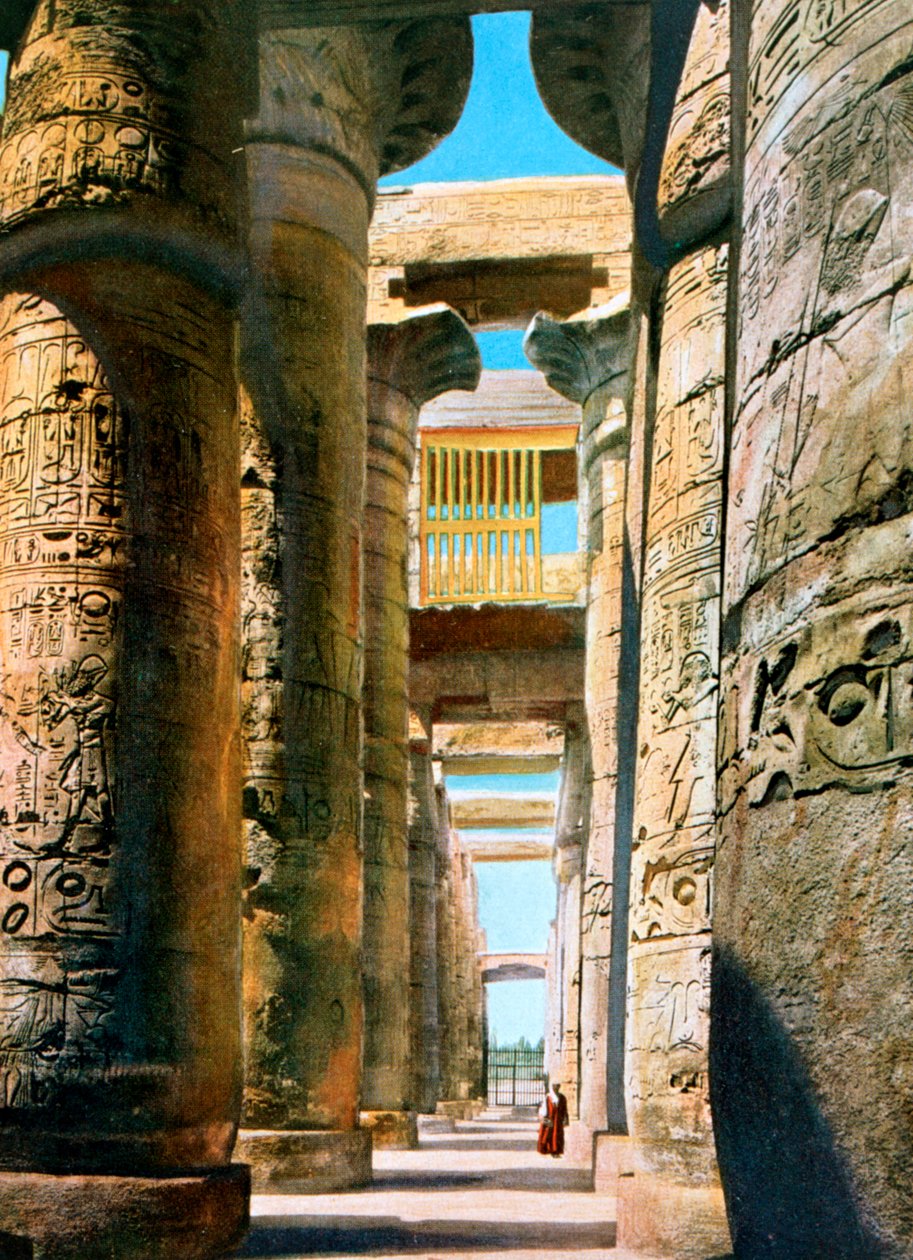 埃及卢克索卡纳克神庙（Karnak Temple）建筑的次要风格大厅，二十世纪 作者 不明
