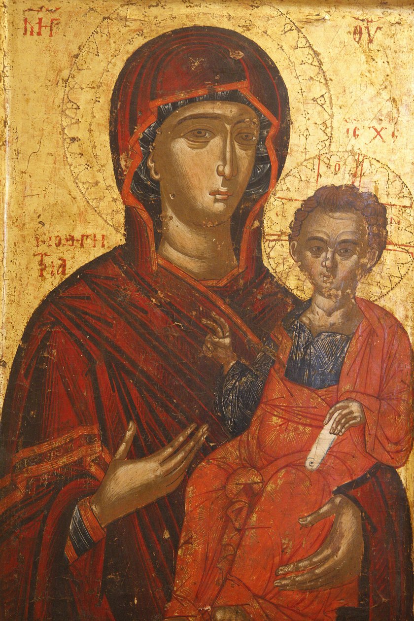 圣像：Sta Mary Hodigitria (16世纪), Berat, Albanie 作者 不明