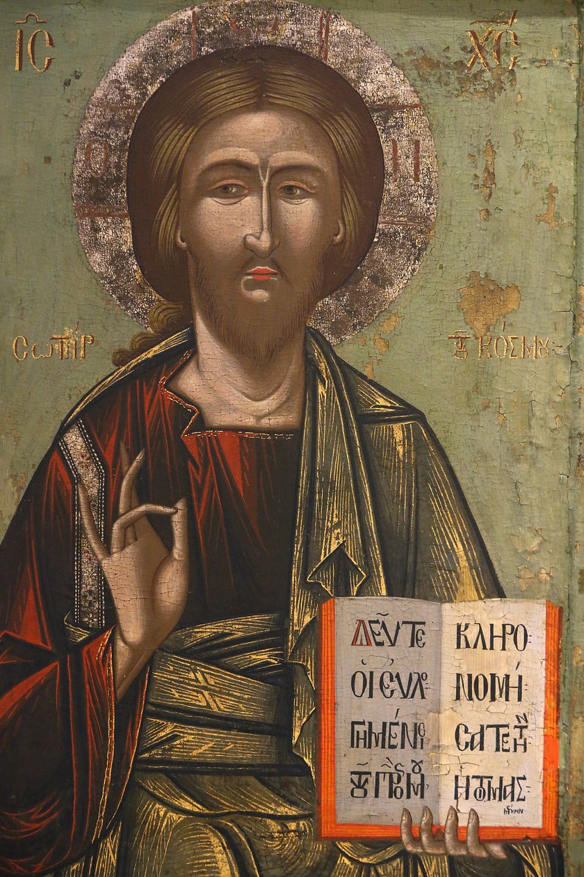 佩杜拉斯拜占庭博物馆中的图标：Christ Pantocrator（18 世纪），20150510，塞浦路斯佩杜拉斯 作者 不明