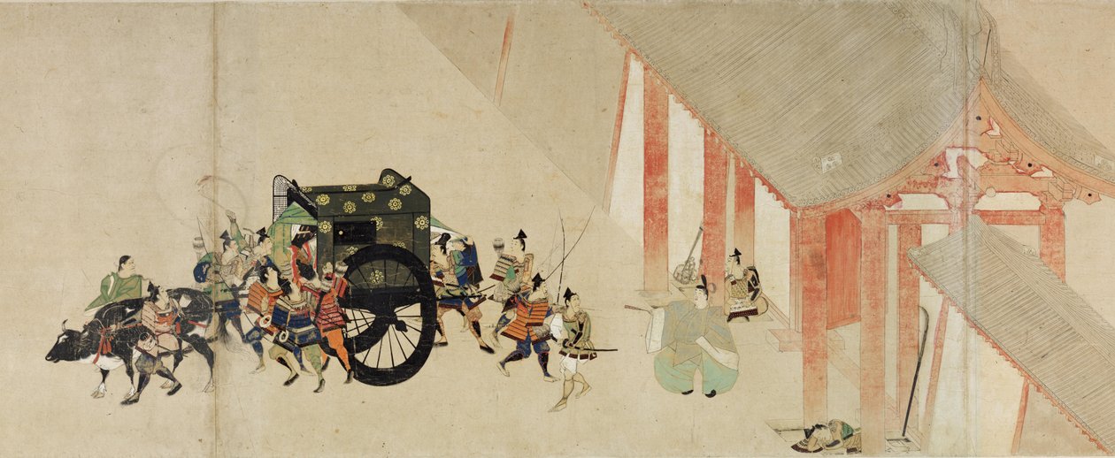 平治内战故事插图帝国对六原的访问2卷轴，十三世纪 作者 不明