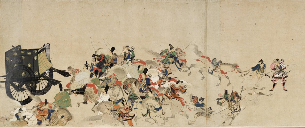 平治内战故事插图帝国对六原的访问3卷轴，十三世纪 作者 不明
