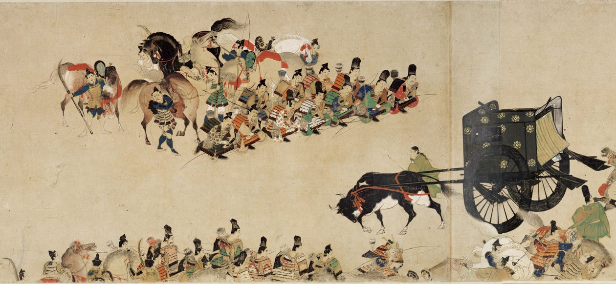 平治内战故事插图帝国对六原的访问4卷轴，十三世纪 作者 不明