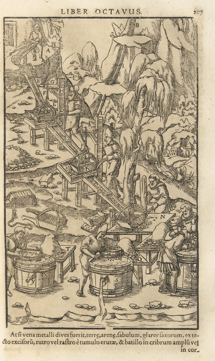 乔治·阿格里科拉（Georgius Agricola）的第十二本金属插图书中的插图，1556年 作者 不明