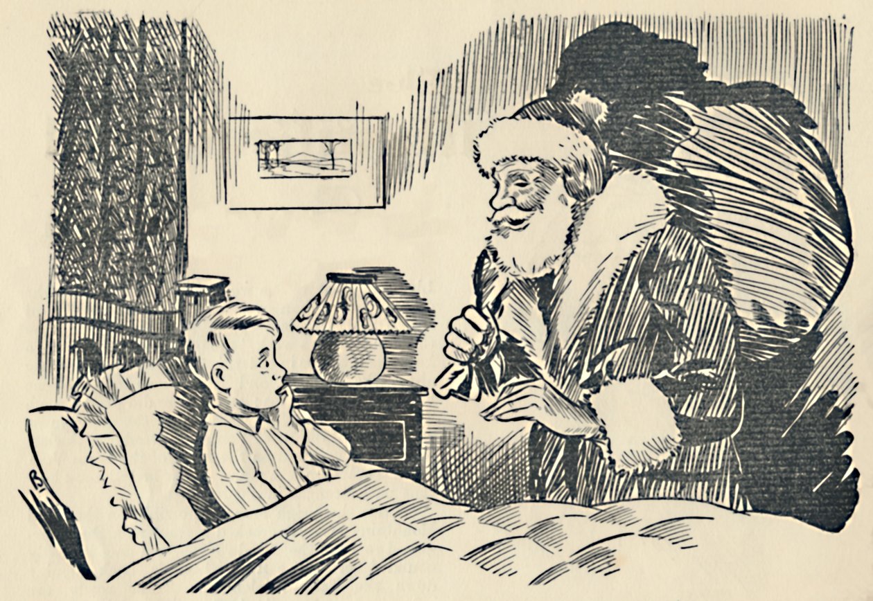插图摘自1936年的《圣诞老人的神秘化》。 作者 不明