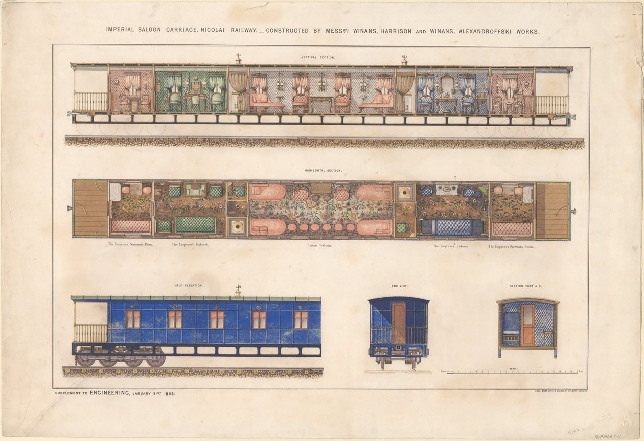 皇家轿车，尼古拉耶夫斯基铁路，1868年 作者 不明