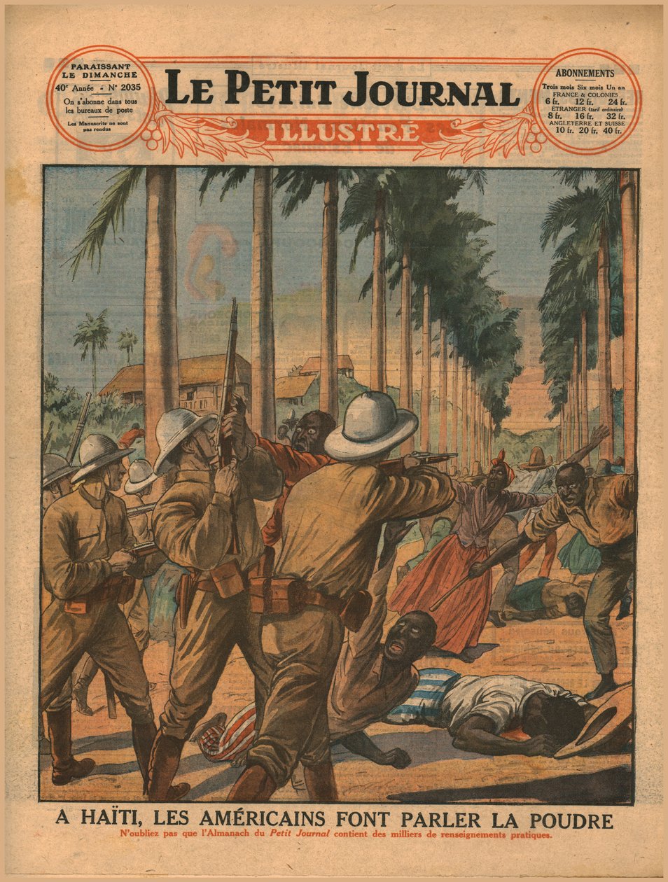1929年，美国人在海地放火药。 作者 不明