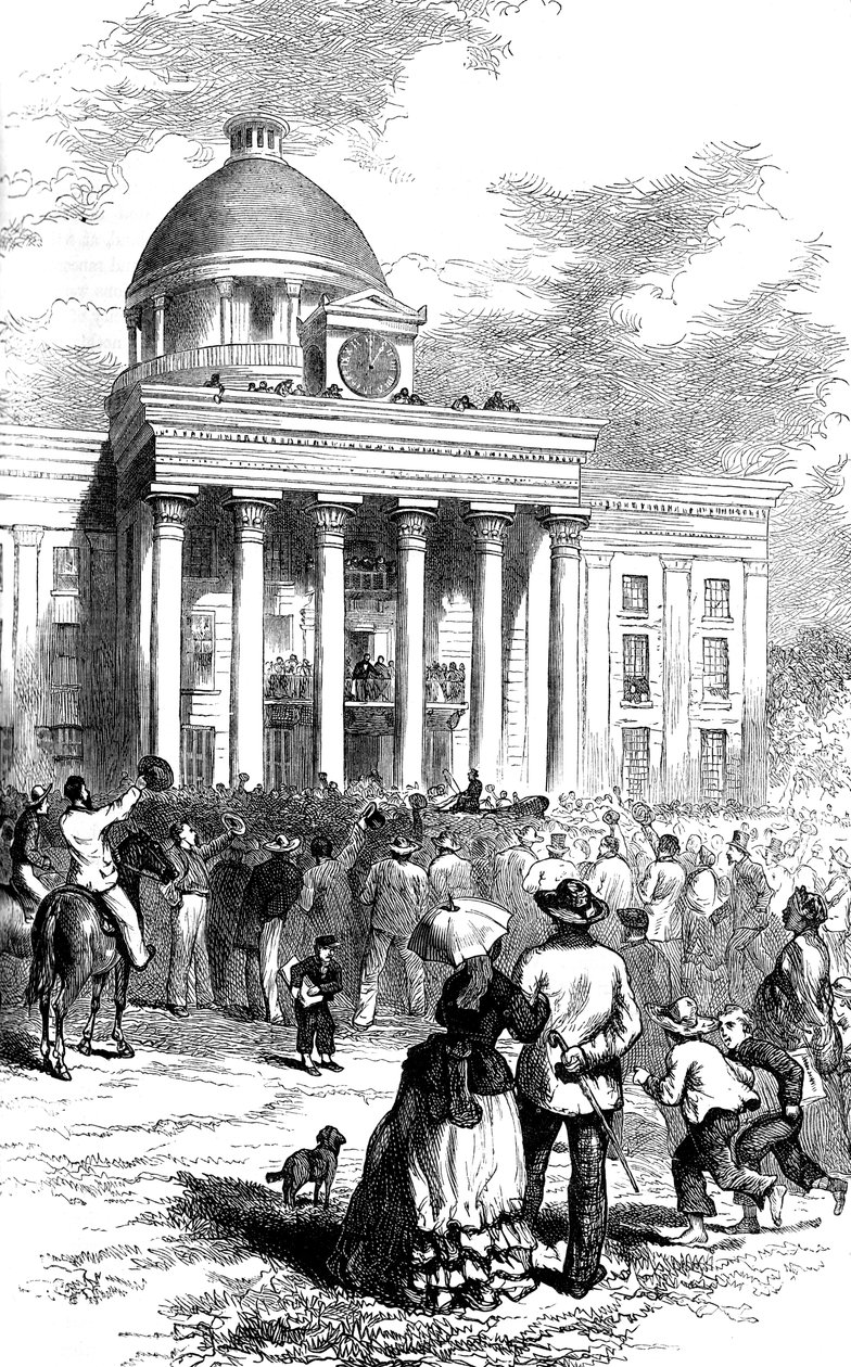 杰斐逊·戴维斯就职典礼，阿拉巴马州蒙哥马利市，1861年c1880年 作者 不明