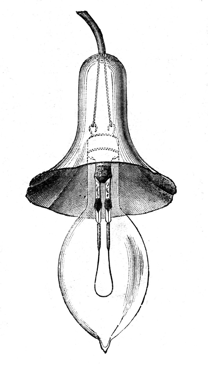 Lane-Fox的白炽灯丝灯，辉光灯，1883年。 作者 不明