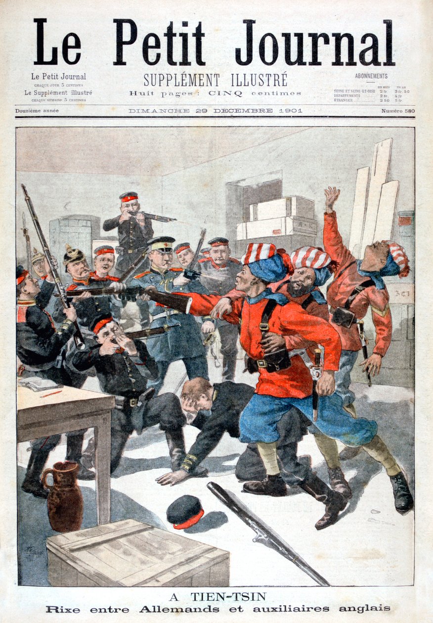 1901年，中国天津，德国军队和英国辅助部队之间的事件 作者 不明