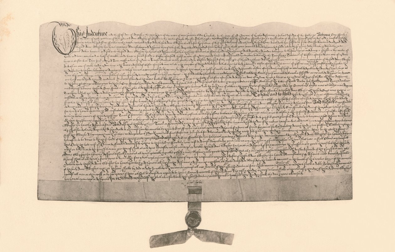 盖伊·福克斯（Guy Fawkes）签署的土地买卖契约，1901年早期 作者 不明