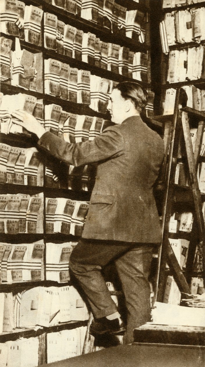 1935年，伦敦，苏格兰场，指纹索引。 作者 不明