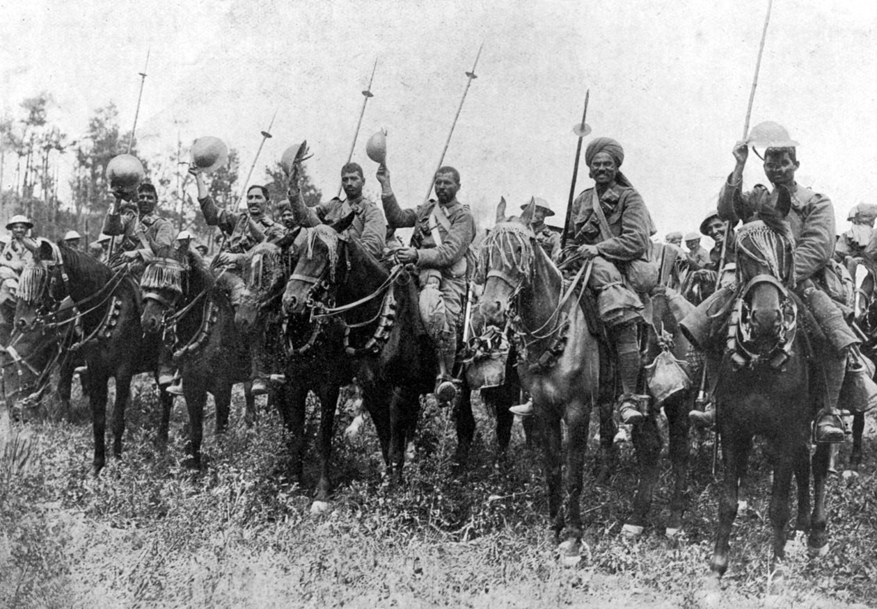 1916年第一次世界大战，法国索姆省，印度骑兵骑兵出征，c1920年 作者 不明
