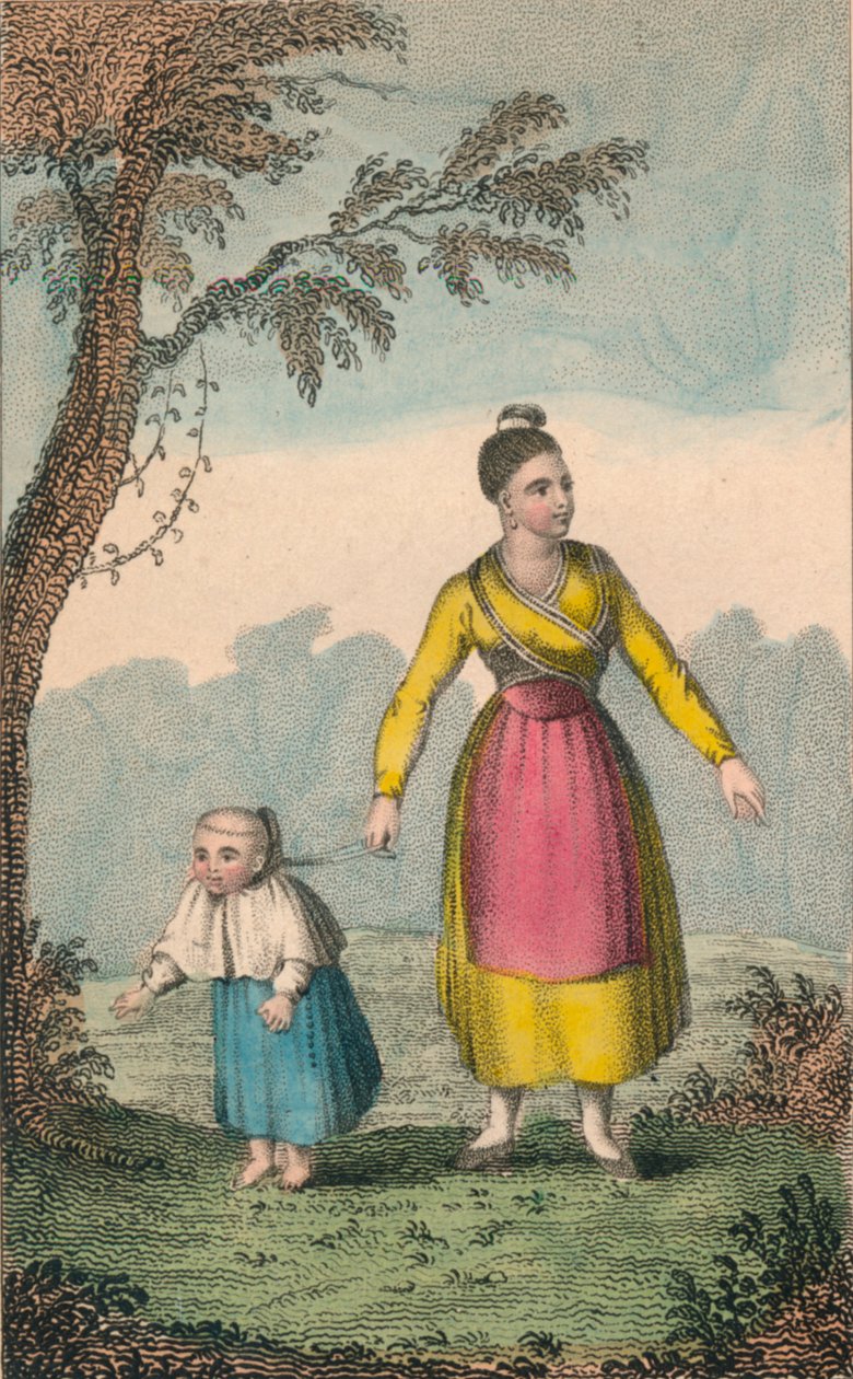 婴儿连斗帽女大衣，1825年 作者 不明