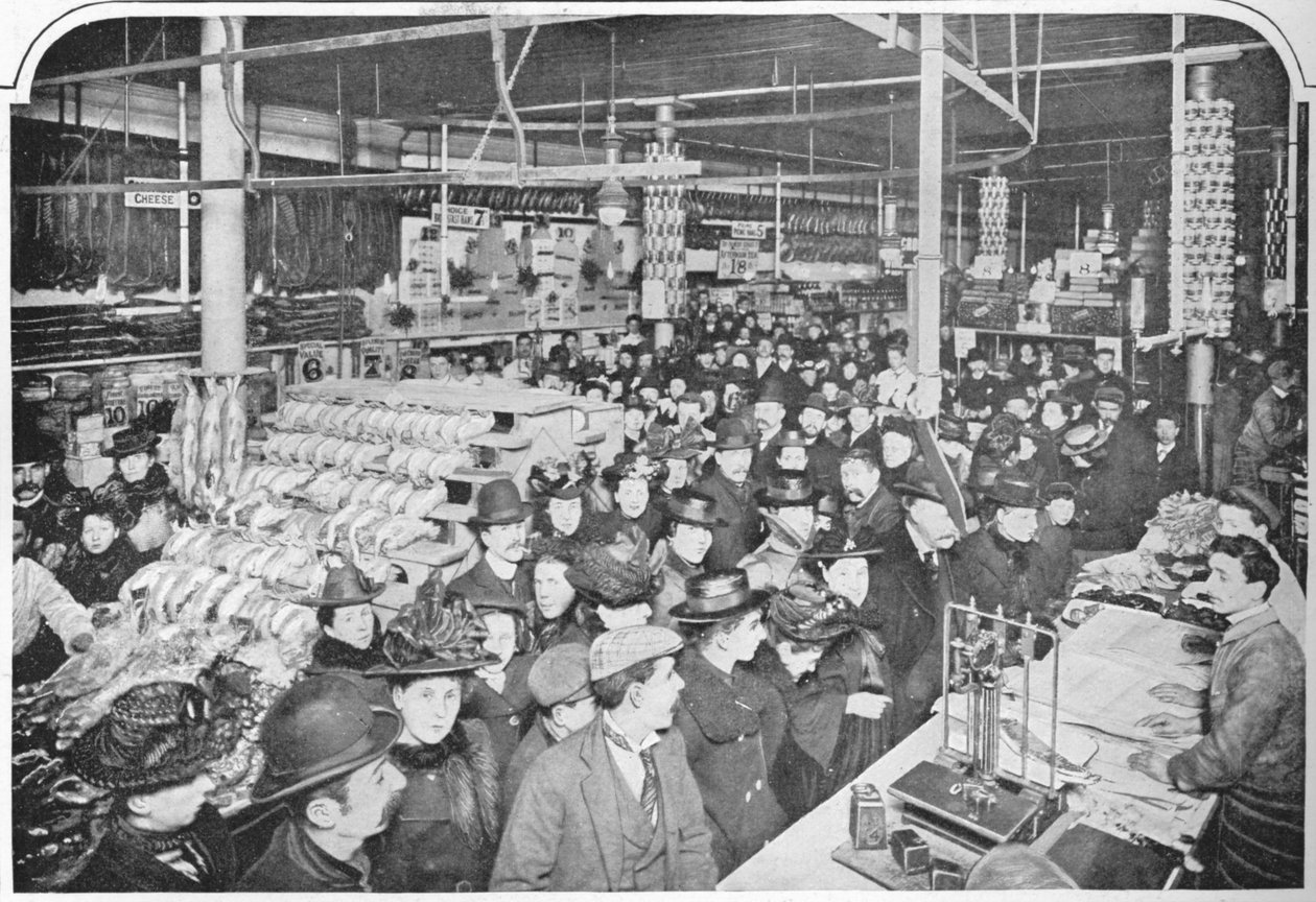 1901年，伦敦，哈默史密斯，一家大型食品店内 作者 不明