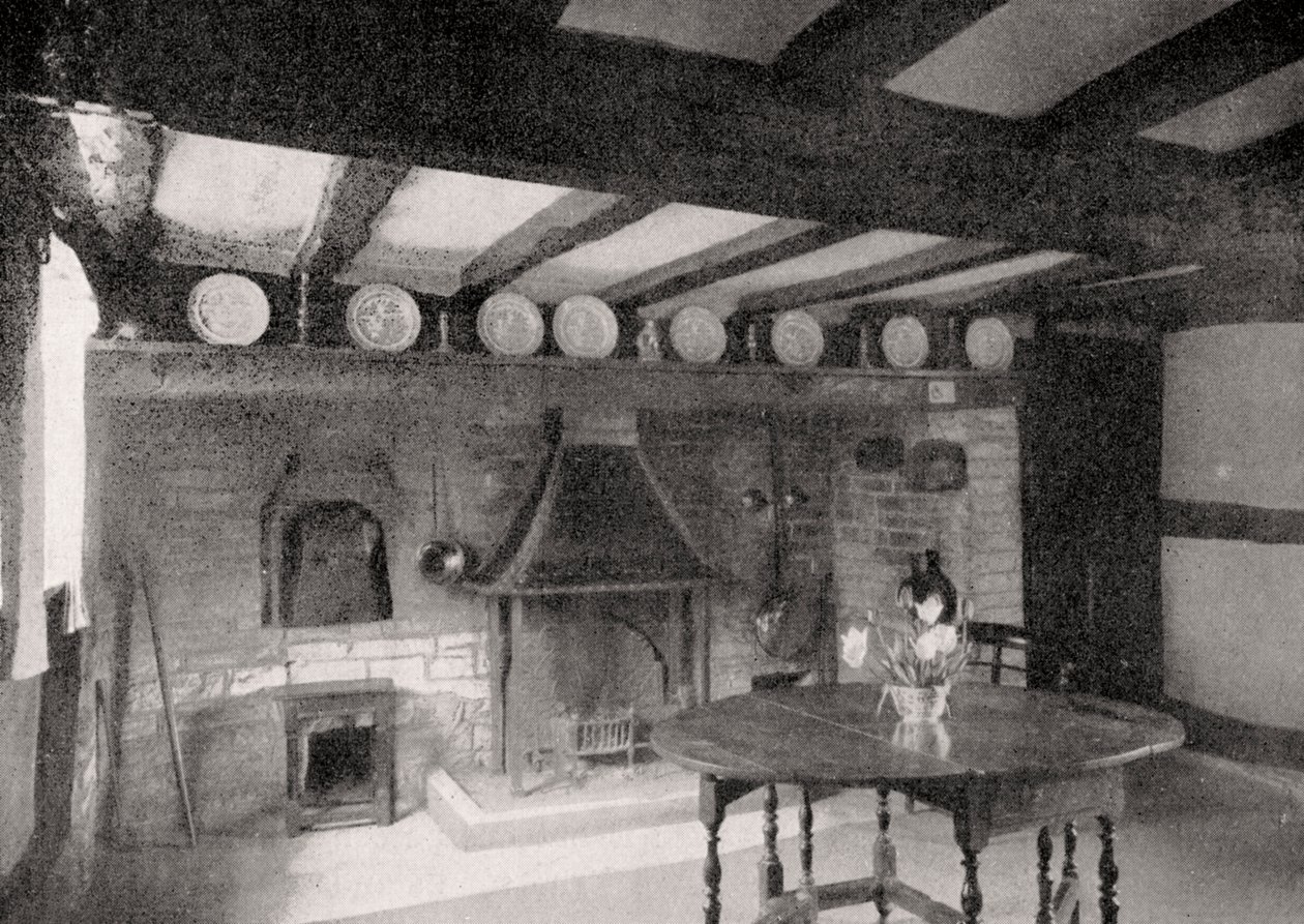 1924-1926年，英格兰沃里克郡埃文河畔斯特拉特福安妮·海瑟薇小屋的内部 作者 不明