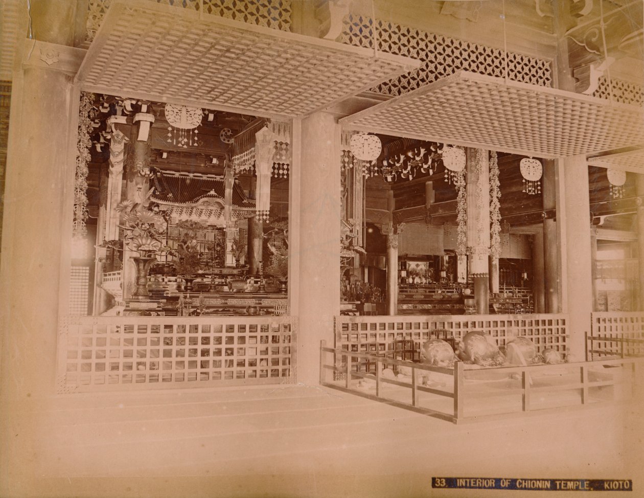 千秋神庙的内部，基奥，c1890-1900 作者 不明