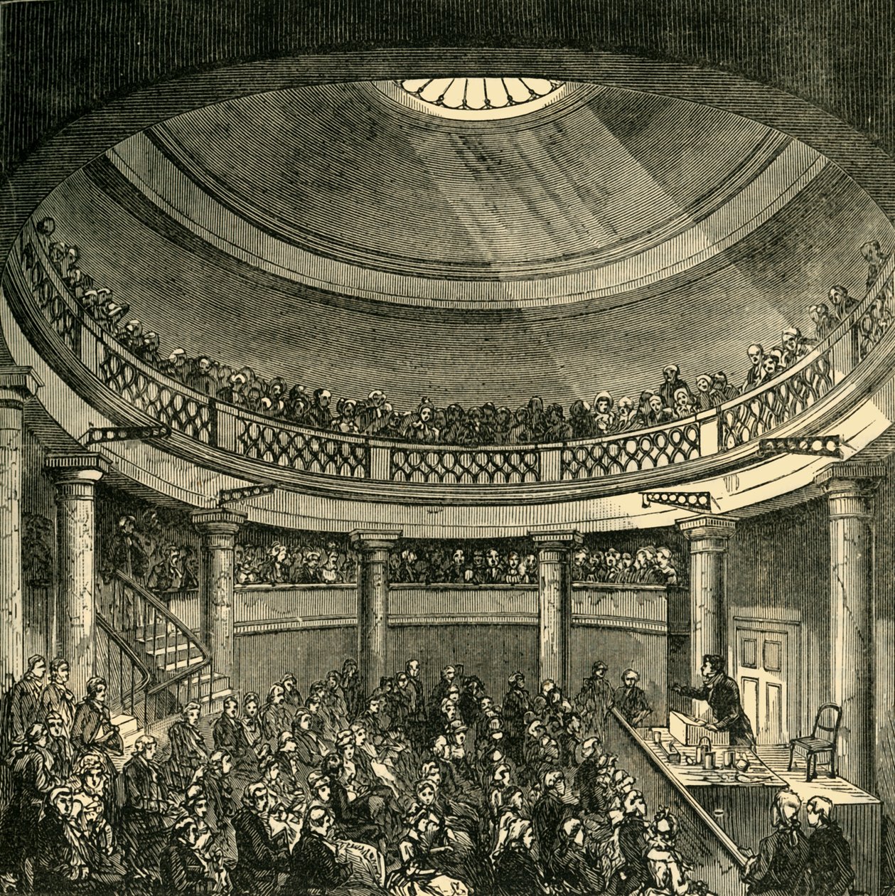 圆形大厅内部，黑衣修道（Blackfriars Road），1820年，c1878年。 作者 不明