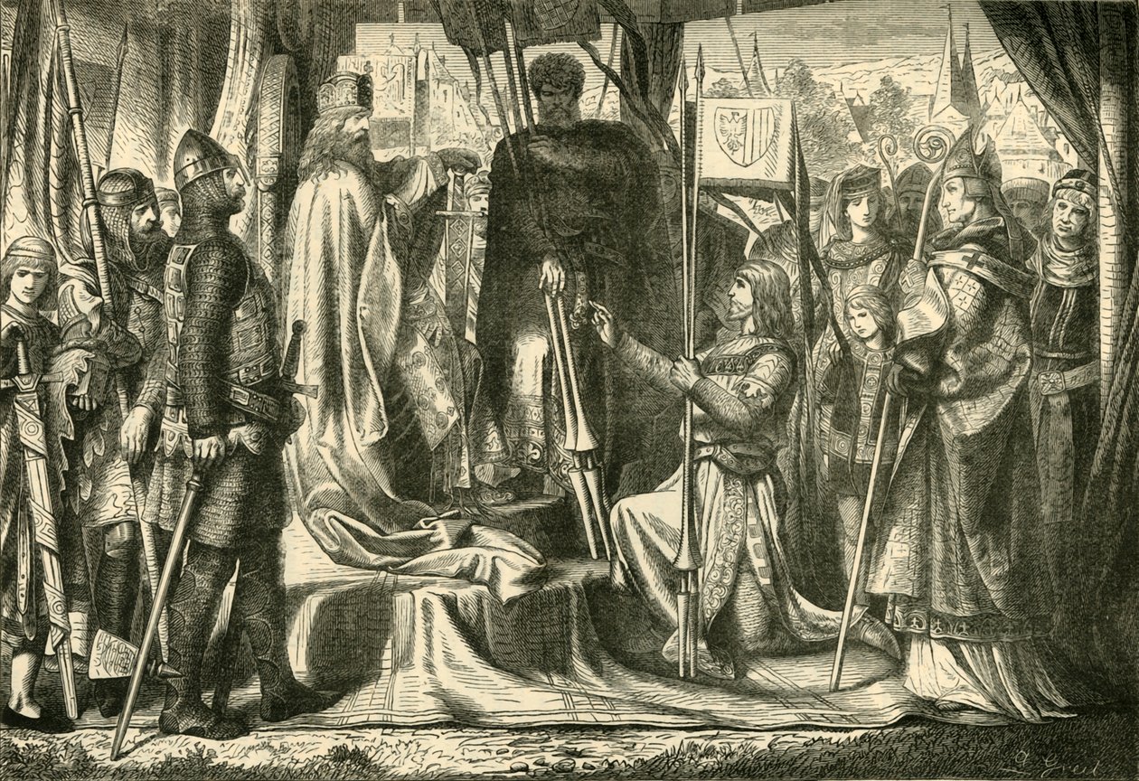 亨利·贾索米尔戈特（Henry Jasomirgott）担任奥地利第一公爵，1156年，1890年。 作者 不明