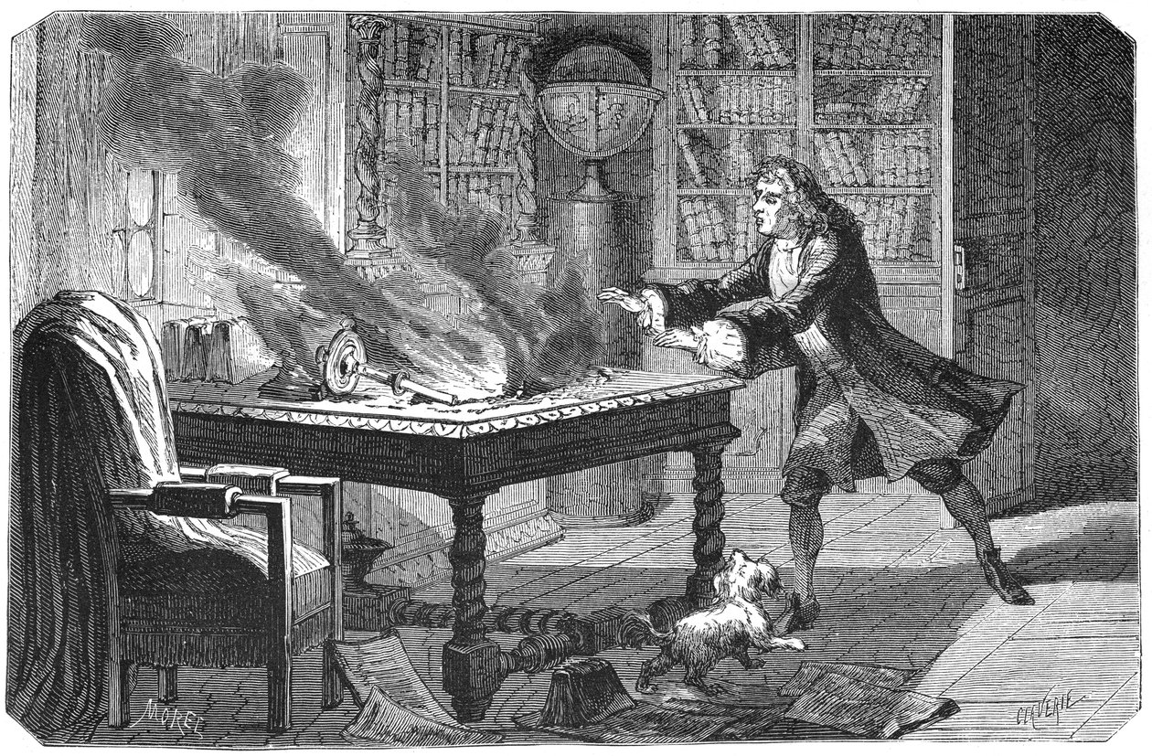 艾萨克·牛顿（Isaac Newton），英国科学家和数学家，1874年 作者 不明