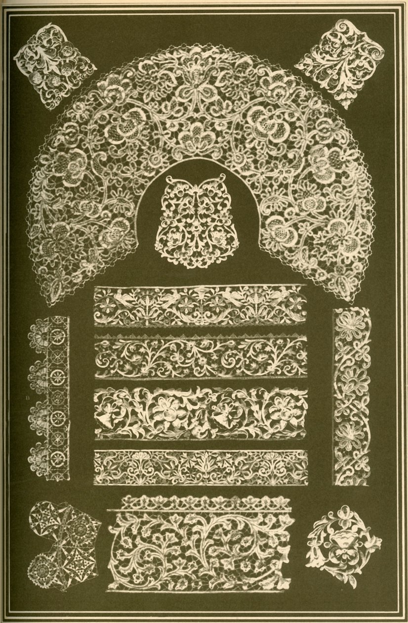 意大利文艺复兴时期的花边，1898年。 作者 不明